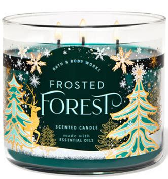 Indulge in the captivating scent of a frosted forest candle